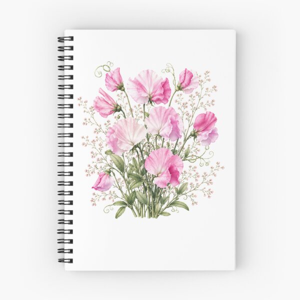 Item preview, Vintage Sweet Pea Bouquet Botanical Illustration Watercolor Pink Flowers designed and sold by Panom Suavichien.