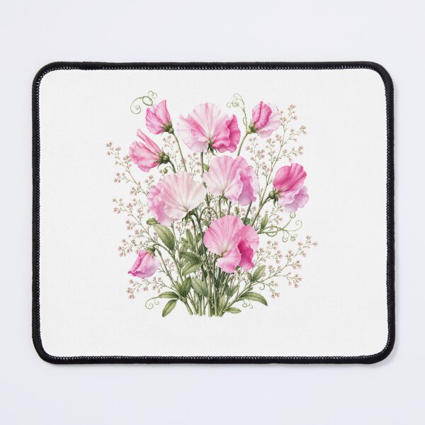 Item preview, Vintage Sweet Pea Bouquet Botanical Illustration Watercolor Pink Flowers designed and sold by Panom Suavichien.
