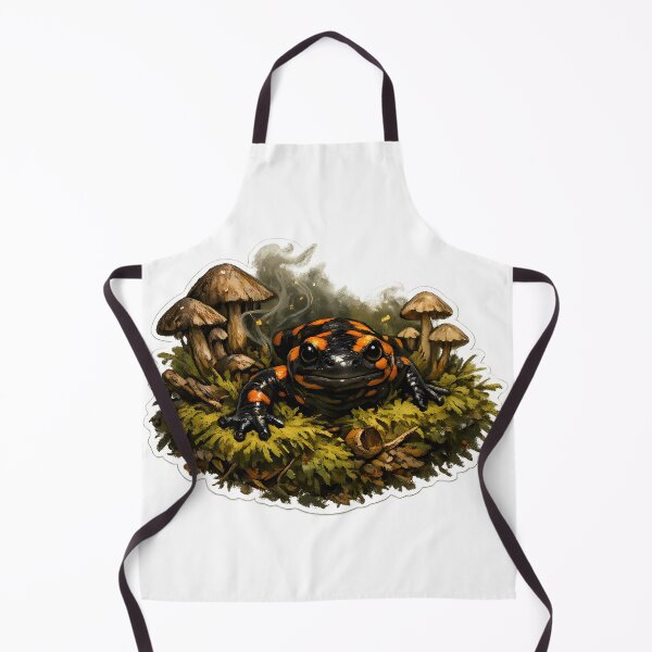 Item preview, Goblincore Salamander in Moss and Mushrooms designed and sold by aquaterralife.