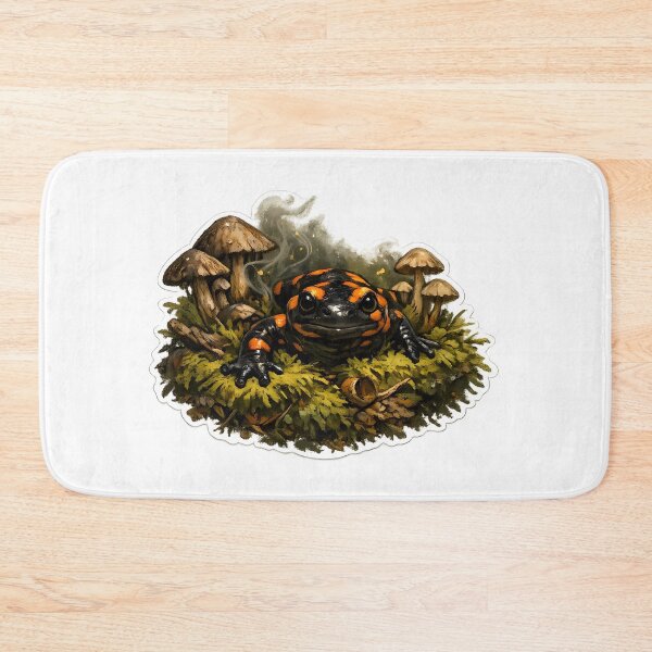 Item preview, Goblincore Salamander in Moss and Mushrooms designed and sold by aquaterralife.