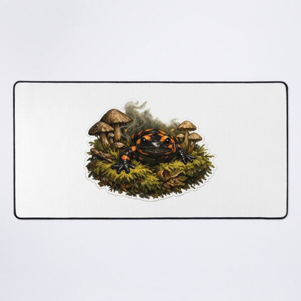 Item preview, Goblincore Salamander in Moss and Mushrooms designed and sold by aquaterralife.