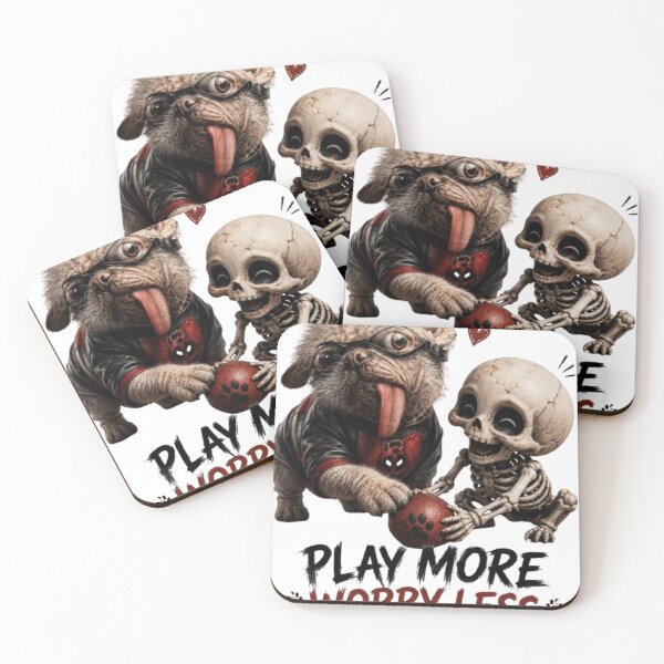 Item preview, Cute Skeleton and Zombie Dog Illustration designed and sold by LOLKart.