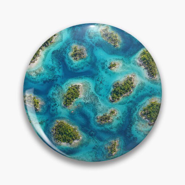 Item preview, Tropical Island Seamless Pattern | Aerial Ocean Archipelago Wallpaper | Blue Lagoon Coastal Surface Design designed and sold by AnimalAirtistry.