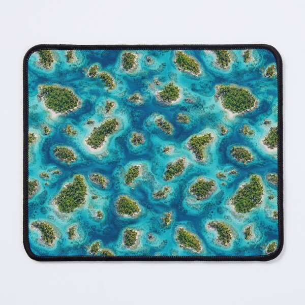 Item preview, Tropical Island Seamless Pattern | Aerial Ocean Archipelago Wallpaper | Blue Lagoon Coastal Surface Design designed and sold by AnimalAirtistry.