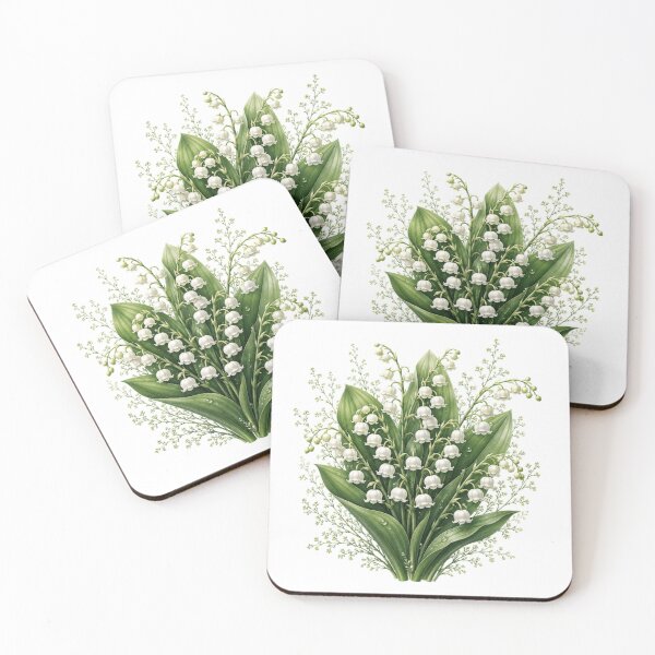 Item preview, Vintage Lily of the Valley Botanical Illustration Watercolor White Flowers designed and sold by Panom Suavichien.