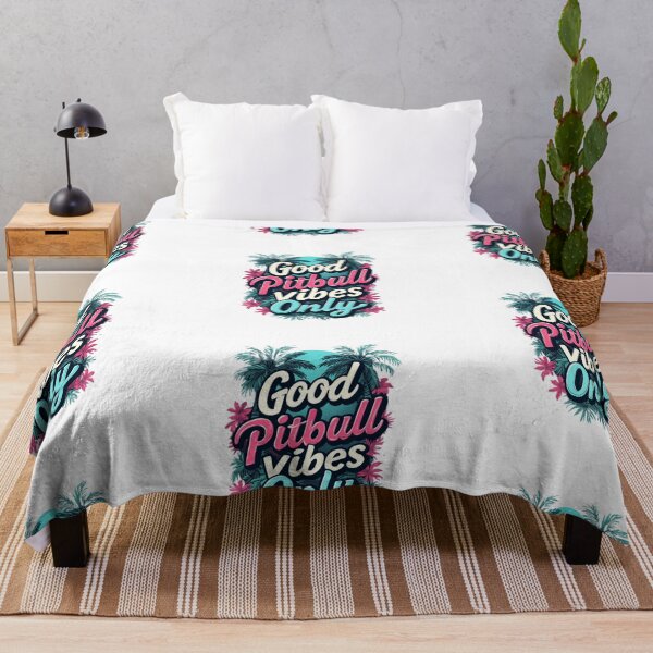 Item preview, Good Pitbull Vibes Only Summer Shirt, Tropical Pink and Blue Pitbull Beach Dog Tee designed and sold by My Pitbull Place.