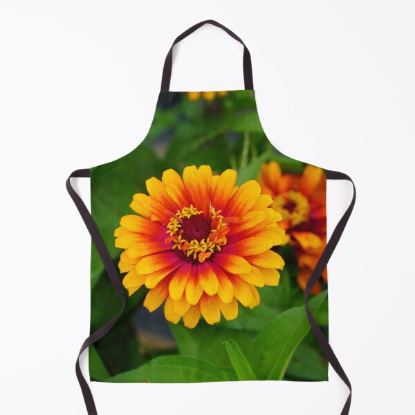 Item preview, Fairy Fire Flower - Golden Yellow Zinnia with an Orange and Scarlet Center designed and sold by Loveisthebtwd.