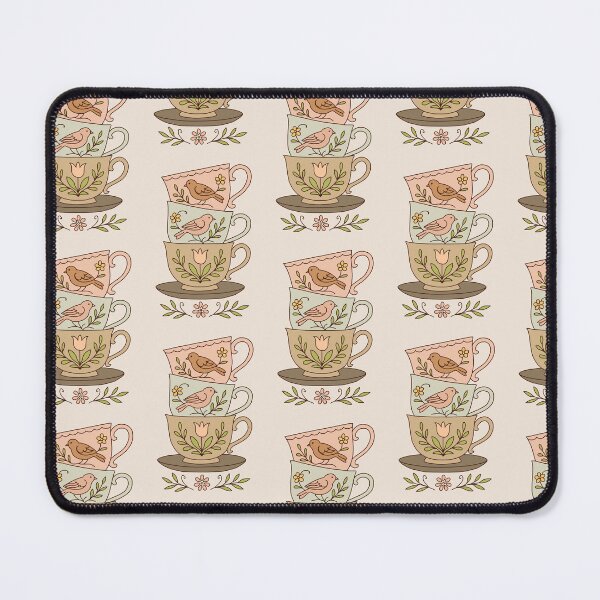 Item preview, Vintage Teacups and Birds Sticker - Aesthetic Pastel Decal designed and sold by AliAltinelArt.