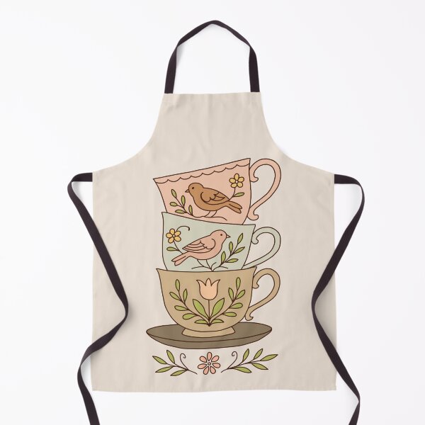 Item preview, Vintage Teacups and Birds Sticker - Aesthetic Pastel Decal designed and sold by AliAltinelArt.