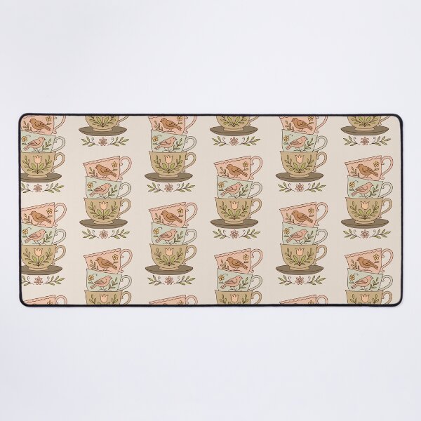 Item preview, Vintage Teacups and Birds Sticker - Aesthetic Pastel Decal designed and sold by AliAltinelArt.