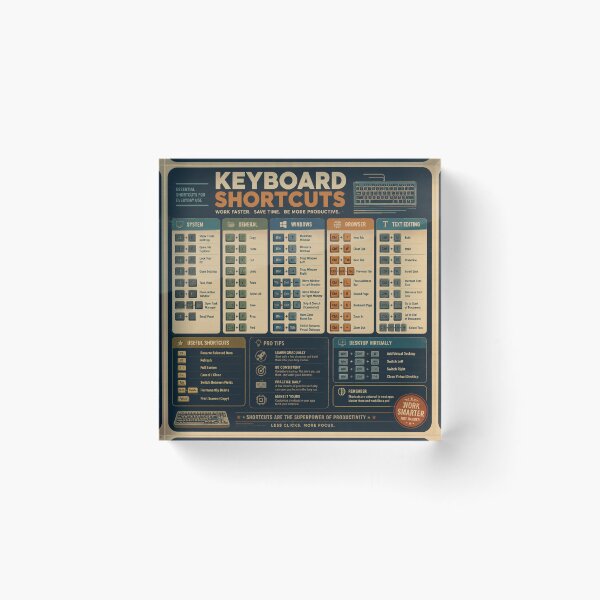 Item preview, Keyboard Shortcuts Productivity Infographic designed and sold by MKDSN.