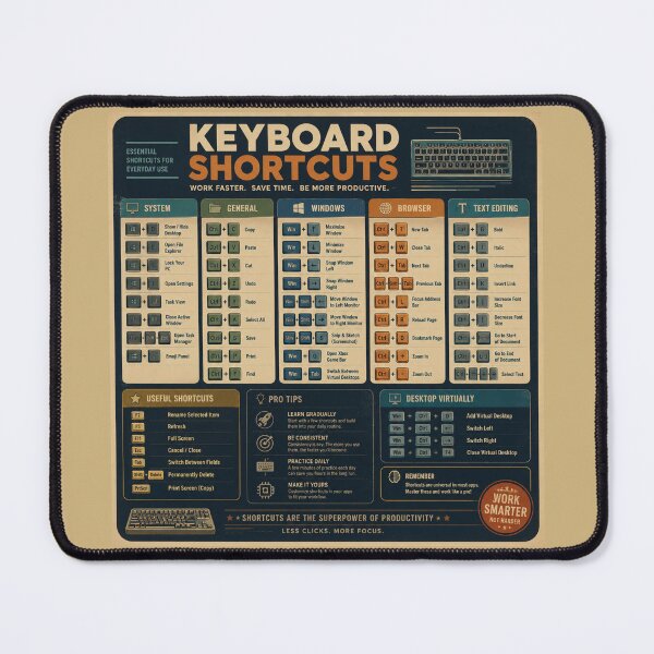 Item preview, Keyboard Shortcuts Productivity Infographic designed and sold by MKDSN.