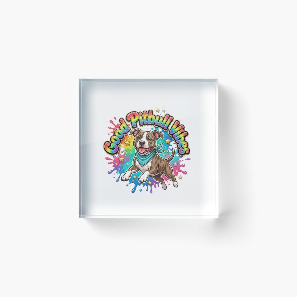 Item preview, Good Pitbull Vibes Colorful Paint Splatter With Dog designed and sold by My Pitbull Place.