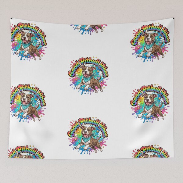 Item preview, Good Pitbull Vibes Colorful Paint Splatter With Dog designed and sold by My Pitbull Place.