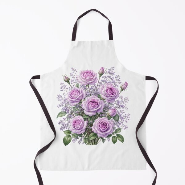Item preview, Vintage Lavender Rose Bouquet Botanical Illustration Watercolor Purple Roses designed and sold by Panom Suavichien.