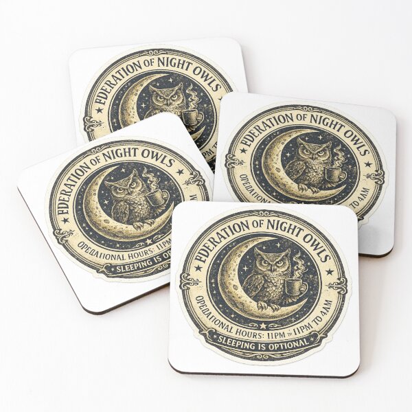 Item preview, Federation of Night Owls Operational Hours 11PM to 4AM – Funny Vintage Seal | Night Owl Gift designed and sold by irfanshikh.