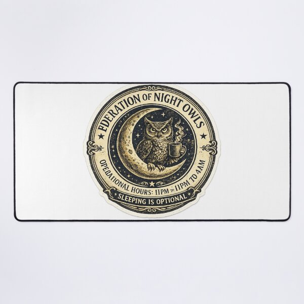 Item preview, Federation of Night Owls Operational Hours 11PM to 4AM – Funny Vintage Seal | Night Owl Gift designed and sold by irfanshikh.