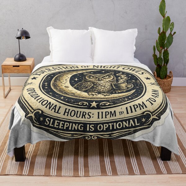 Item preview, Federation of Night Owls Operational Hours 11PM to 4AM – Funny Vintage Seal | Night Owl Gift designed and sold by irfanshikh.