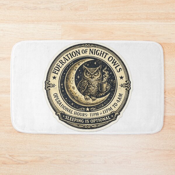 Item preview, Federation of Night Owls Operational Hours 11PM to 4AM – Funny Vintage Seal | Night Owl Gift designed and sold by irfanshikh.