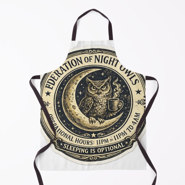 Item preview, Federation of Night Owls Operational Hours 11PM to 4AM – Funny Vintage Seal | Night Owl Gift designed and sold by irfanshikh.