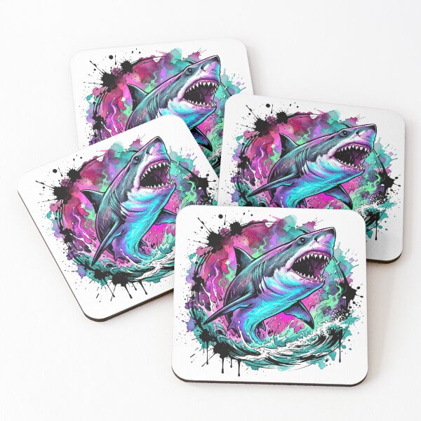 Item preview, The Neon Apex: Great White Shark - Summer Ink designed and sold by OnikaD art.