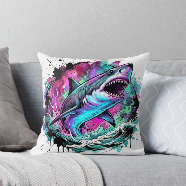 Item preview, The Neon Apex: Great White Shark - Summer Ink designed and sold by OnikaD art.