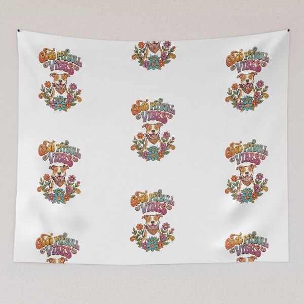 Item preview, Good Pitbull Vibes 70's floral  designed and sold by My Pitbull Place.