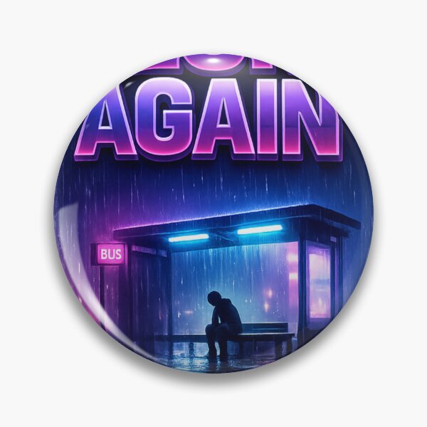 Item preview, Alone Again Neon Rain Aesthetic Sticker | Cyberpunk Lonely Mood Waterproof Vinyl Design designed and sold by Kannada Ink Studio.