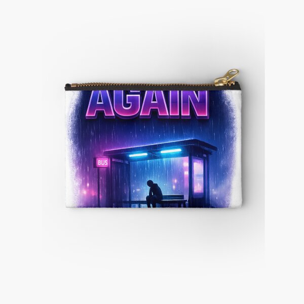 Item preview, Alone Again Neon Rain Aesthetic Sticker | Cyberpunk Lonely Mood Waterproof Vinyl Design designed and sold by Kannada Ink Studio.