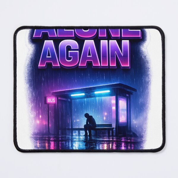 Item preview, Alone Again Neon Rain Aesthetic Sticker | Cyberpunk Lonely Mood Waterproof Vinyl Design designed and sold by Kannada Ink Studio.