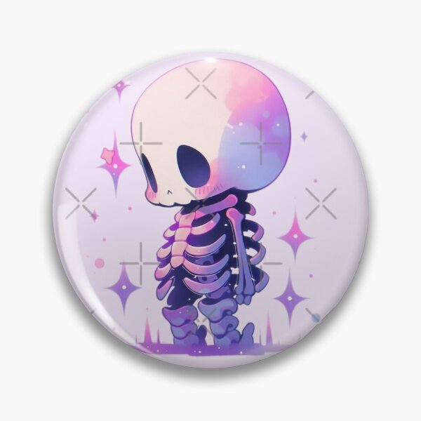 Item preview, Cute Pastel Chibi Skeleton Sticker | Kawaii Goth Spooky Aesthetic designed and sold by SkeletonMood.