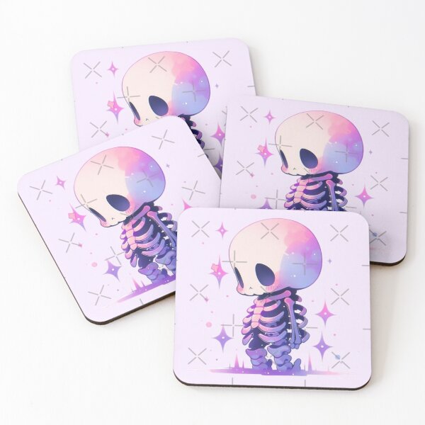 Item preview, Cute Pastel Chibi Skeleton Sticker | Kawaii Goth Spooky Aesthetic designed and sold by SkeletonMood.