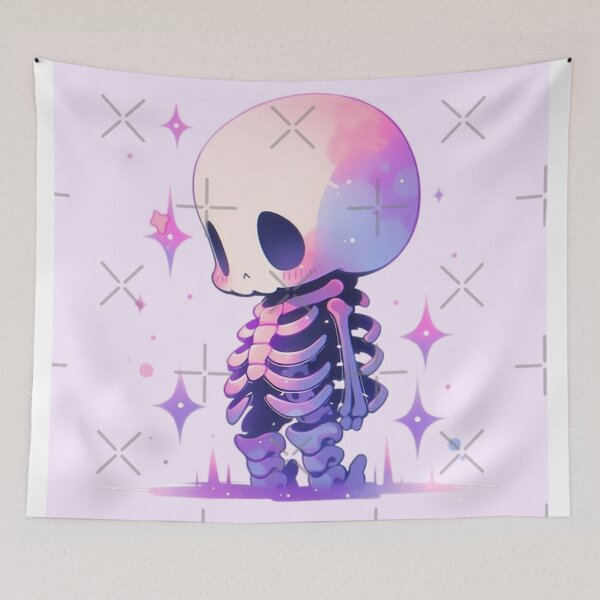 Item preview, Cute Pastel Chibi Skeleton Sticker | Kawaii Goth Spooky Aesthetic designed and sold by SkeletonMood.