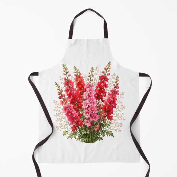 Item preview, Vintage Red Larkspur Botanical Illustration Watercolor Crimson Flowers designed and sold by Panom Suavichien.