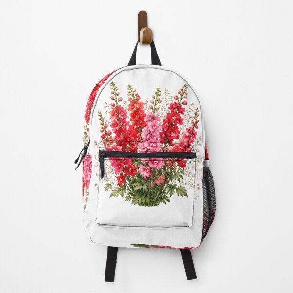 Item preview, Vintage Red Larkspur Botanical Illustration Watercolor Crimson Flowers designed and sold by Panom Suavichien.