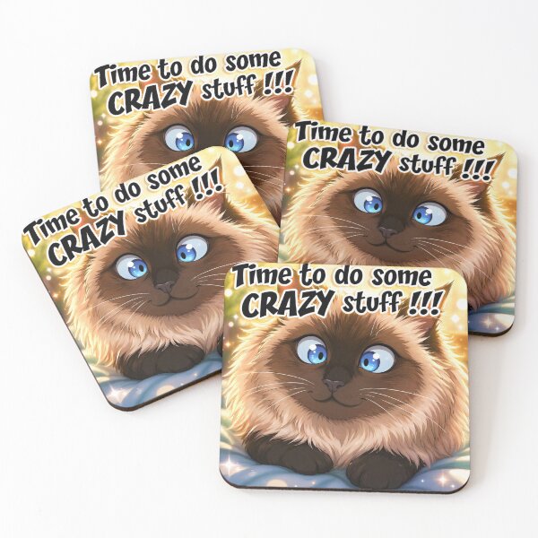 Item preview, Time To Do Some Crazy Stuff – Cute Funny Cat Meme designed and sold by MagicMood Creations.