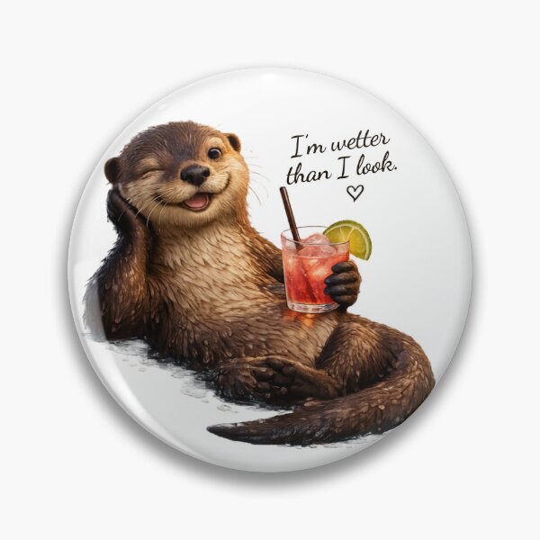 Item preview, Funny Flirty Otter Drinking Cocktail designed and sold by Rightstudio1.