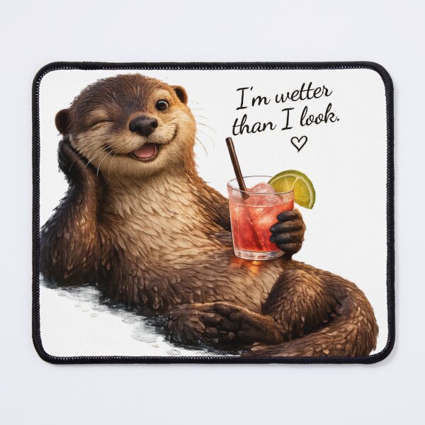 Item preview, Funny Flirty Otter Drinking Cocktail designed and sold by Rightstudio1.