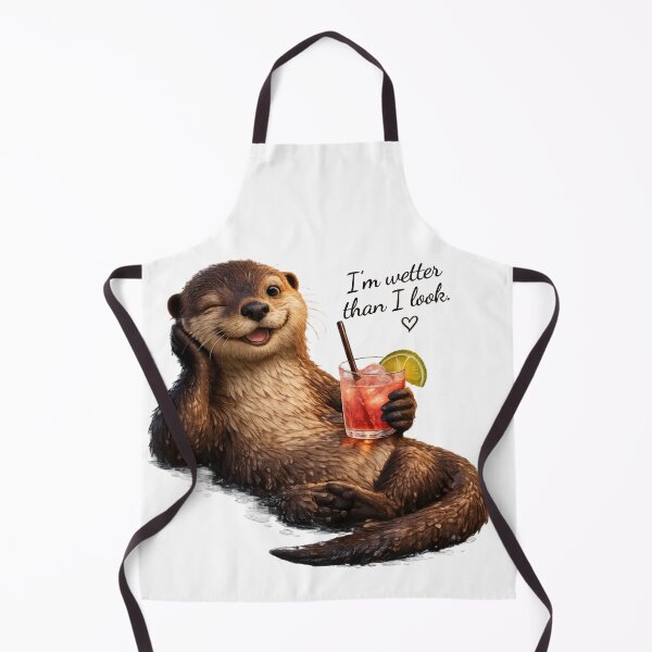 Item preview, Funny Flirty Otter Drinking Cocktail designed and sold by Rightstudio1.