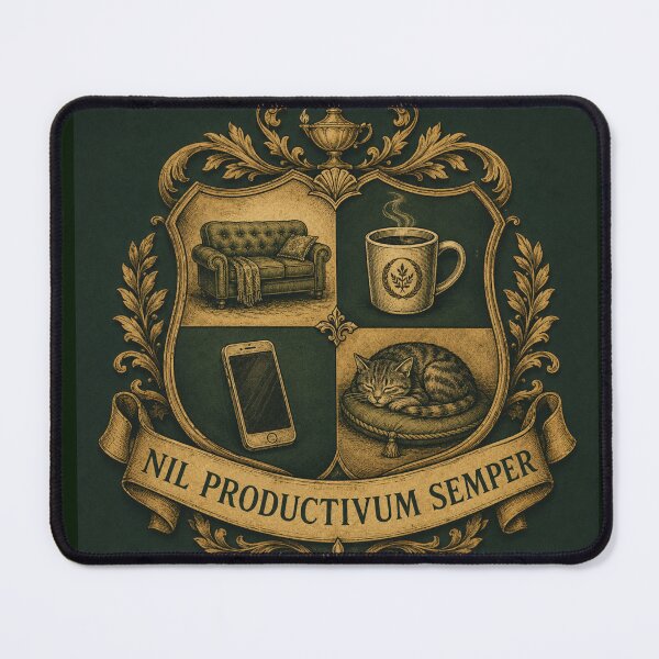 Item preview, Academy of Doing Nothing Productively – Funny Vintage Academic Crest | Procrastinator Gift designed and sold by irfanshikh.