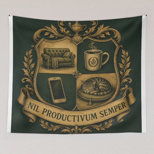 Item preview, Academy of Doing Nothing Productively – Funny Vintage Academic Crest | Procrastinator Gift designed and sold by irfanshikh.