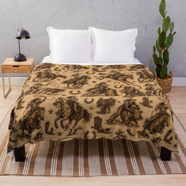 Item preview, Cowgirl Rodeo Seamless Pattern | Western Wood Burning Style Wallpaper | Rustic Pyrography Cowgirl Textile Design designed and sold by AnimalAirtistry.