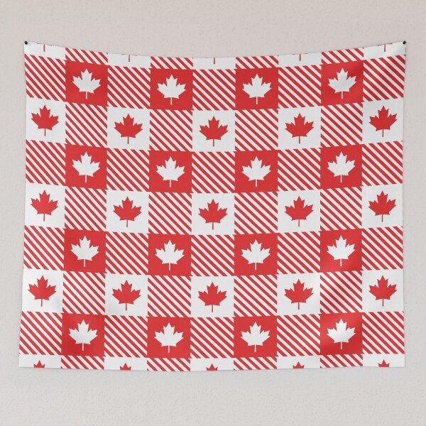 Item preview, Canada Day Maple Leaf Plaid Checkered Patriotic Pattern designed and sold by DaVinciFeather.