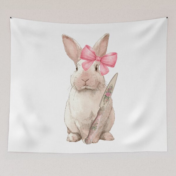 Item preview, Victorian Coquette Bunny with Rococo Knife Sticker designed and sold by mimesshop.
