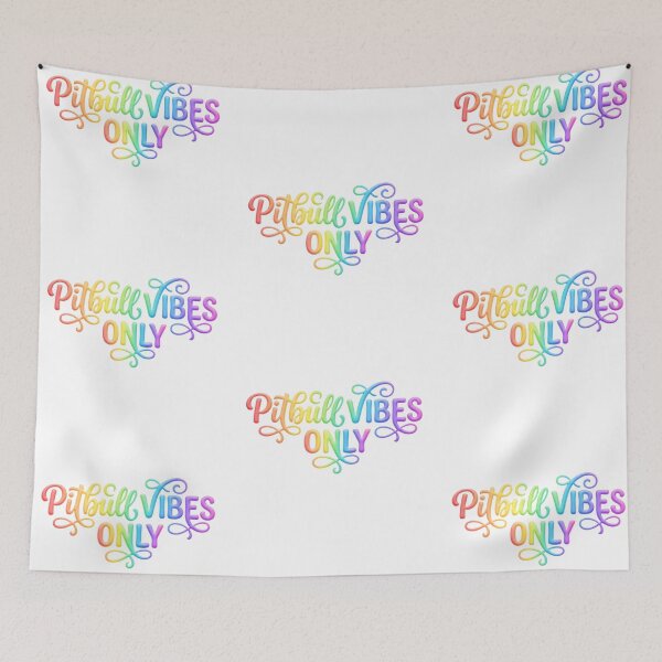 Item preview, Pitbull Vibes Only Colorful Script designed and sold by My Pitbull Place.