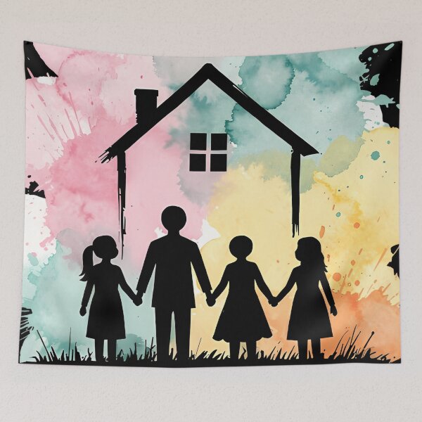 Item preview, Day of Families Watercolor Home Art designed and sold by Ekracreatives.