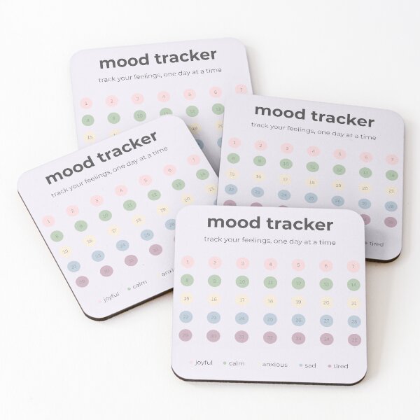 Item preview, Mood Tracker Art — Mental Health Wellness Tool — Daily Emotion Tracker designed and sold by PeacefulPrintCo.