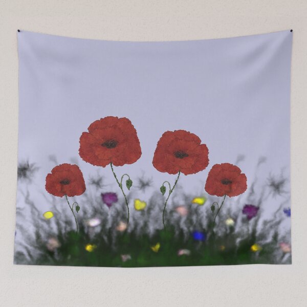 Item preview, Summer meadow with large poppy blossoms designed and sold by creaphyl28.