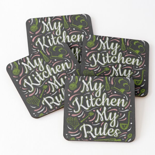 Item preview, My kitchen My rules black chalk board kitchen decor designed and sold by Bearlala.