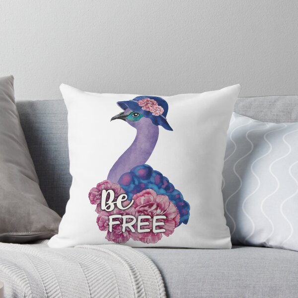 Item preview, Be Free Watercolor Peacock Wearing a Hat Empowerment Art designed and sold by DinaJefferyStudios.